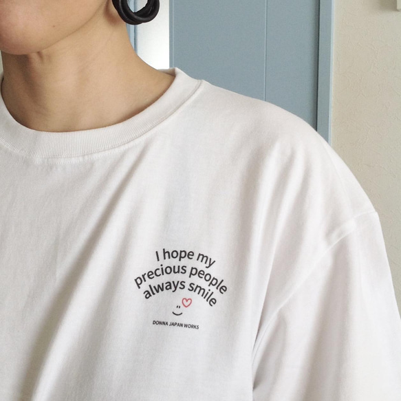 【大きいサイズ】“大切な人がいつも笑顔でいられますように" プリントTシャツ　XXLサイズ・XXXLサイズ 1枚目の画像