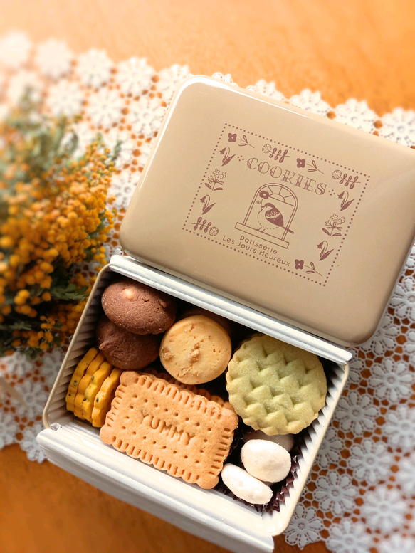 クッキーアソート〚ことり缶〛Les jours heureuxオリジナルのクッキー缶です 1枚目の画像