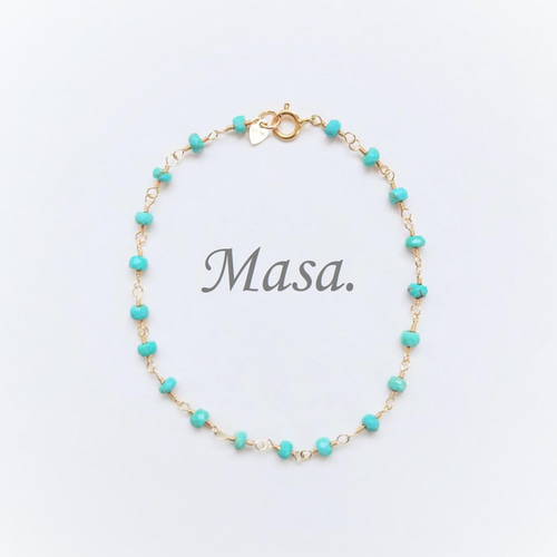 14Kgf】ターコイズのブレスレット ブレスレット Masa 通販｜Creema 