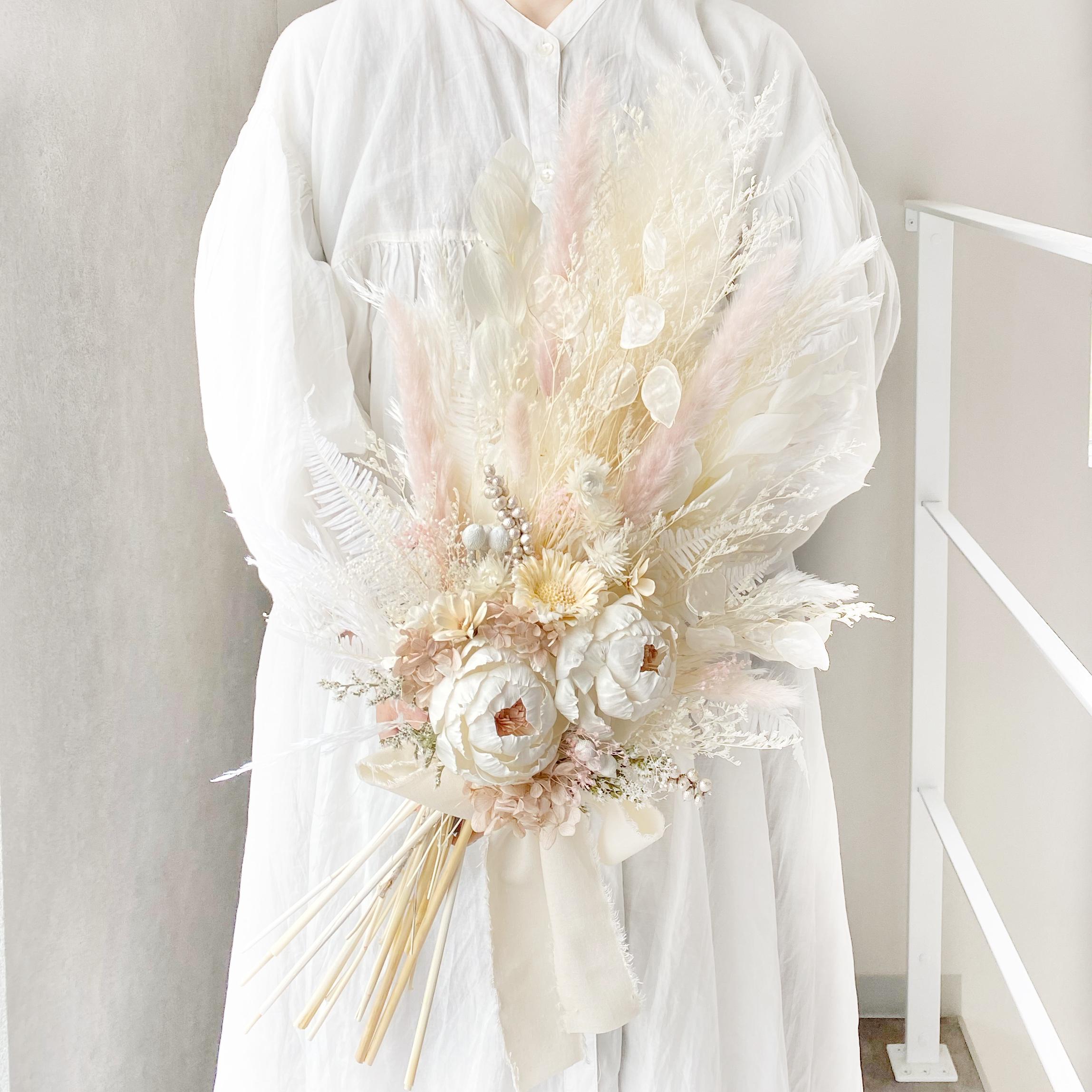 ボタニカルブーケHM 312 ピオニーピンクベージュプラチナ 結婚式