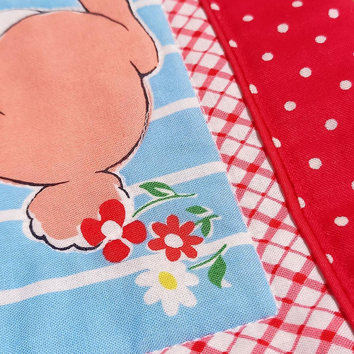 ハンドメイド レトロアニマル パッチワーク レッスンバッグ カラフル