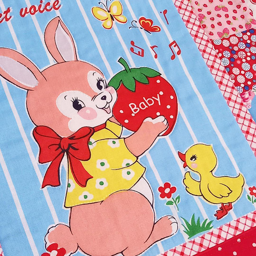 ハンドメイド レトロアニマル パッチワーク レッスンバッグ カラフル