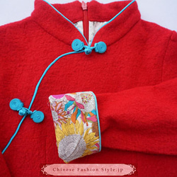 冬 チャイナドレス ベストハンドメイド 女の子 コットン コート 中華 旗袍 キッズ 洋服 #209 4枚目の画像