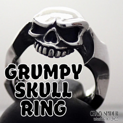 スカルリング スカル ドクロ かわいい 髑髏 リング 指輪 シルバーアクセサリー 925 　『グランピースカルリング』 1枚目の画像