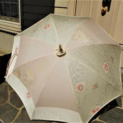 ②ピンクの正絹日傘（傘袋付き） 14枚目の画像