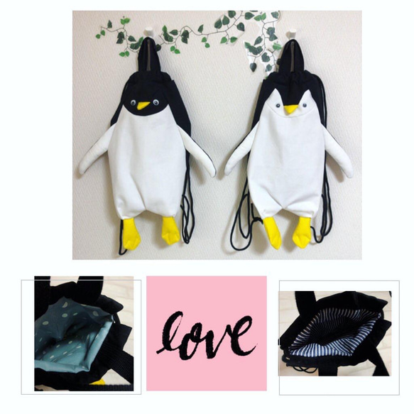 ペンギン巾着☆ハンドメイドオーダー品