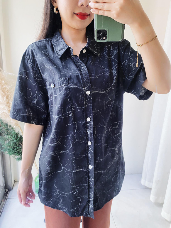 modern amusement大理石古著夏威夷襯衫上衣 vintage Aloha Shirt 第4張的照片