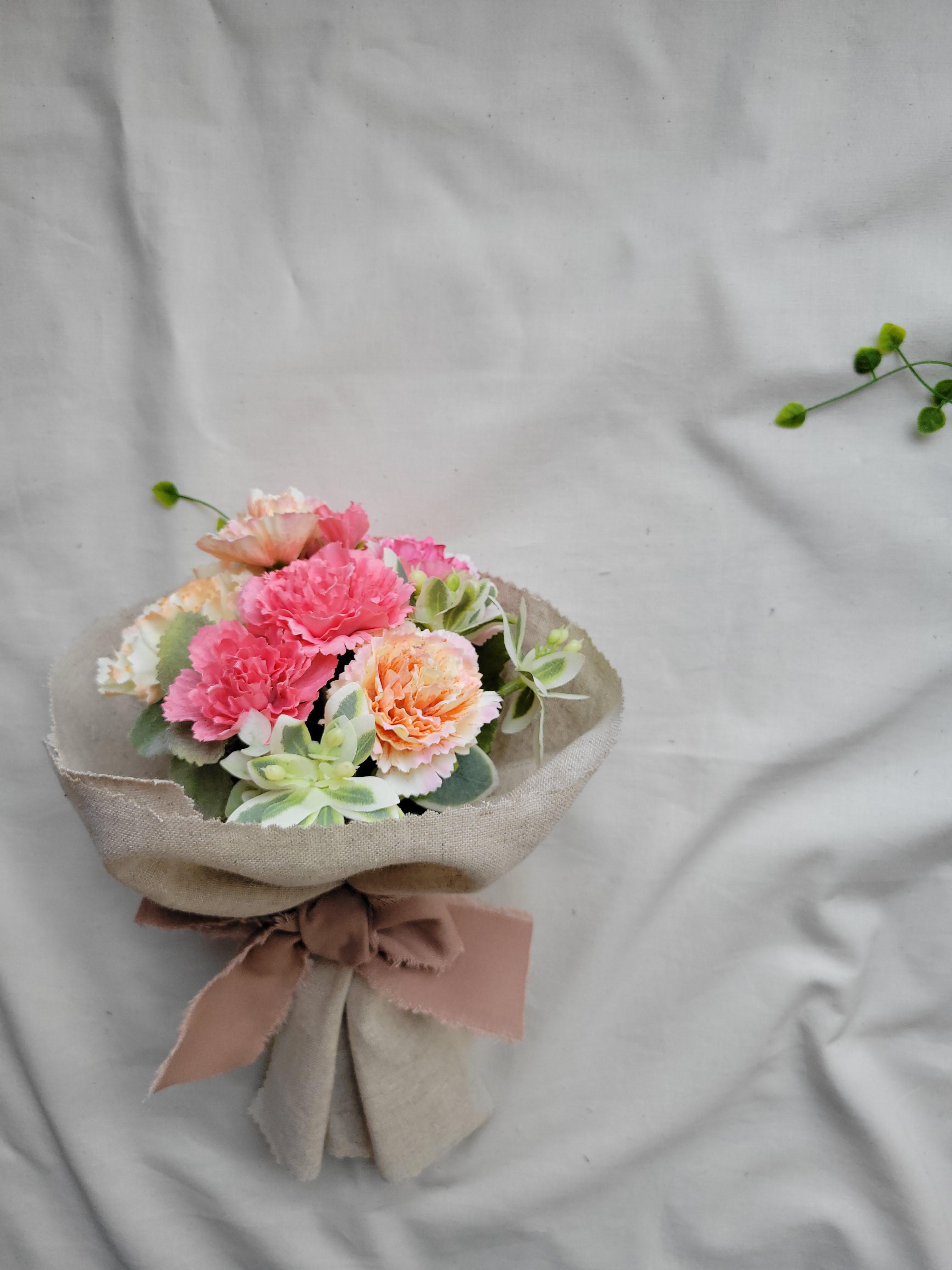 ｱｰﾄﾌﾗﾜｰ母の日♡カーネーションの花束 アートフラワー Tsumi