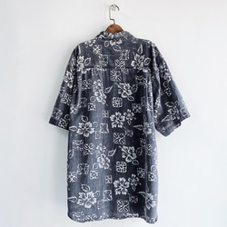 淺灰滿版圖騰花紋 古著棉質夏威夷襯衫上衣 vintage Aloha Shirt 第9張的照片