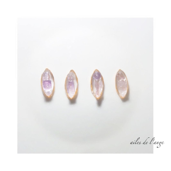 no.828 - amethyst powerstone drop pierce 3枚目の画像