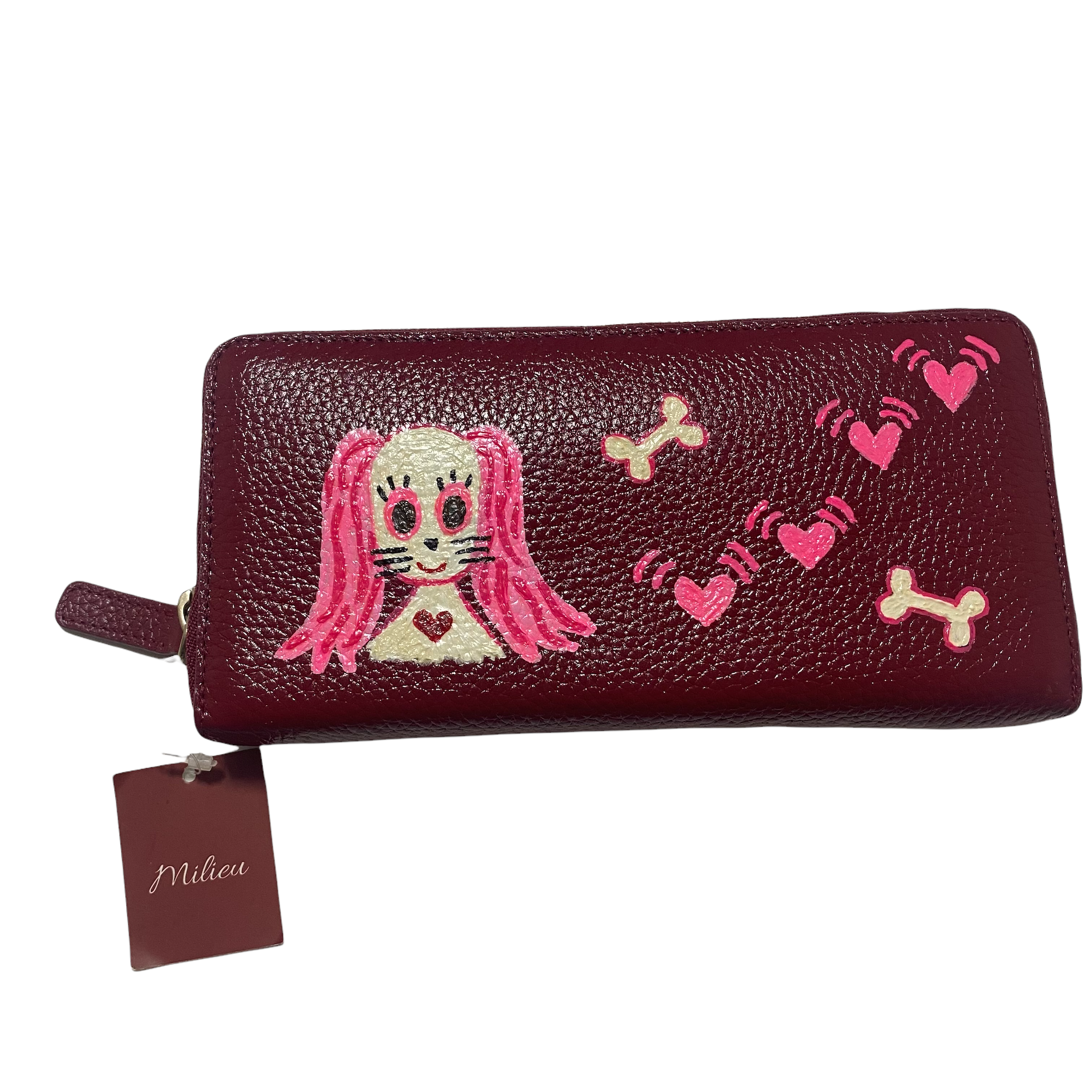 ハンドメイド　犬のペイント長財布 4,402円