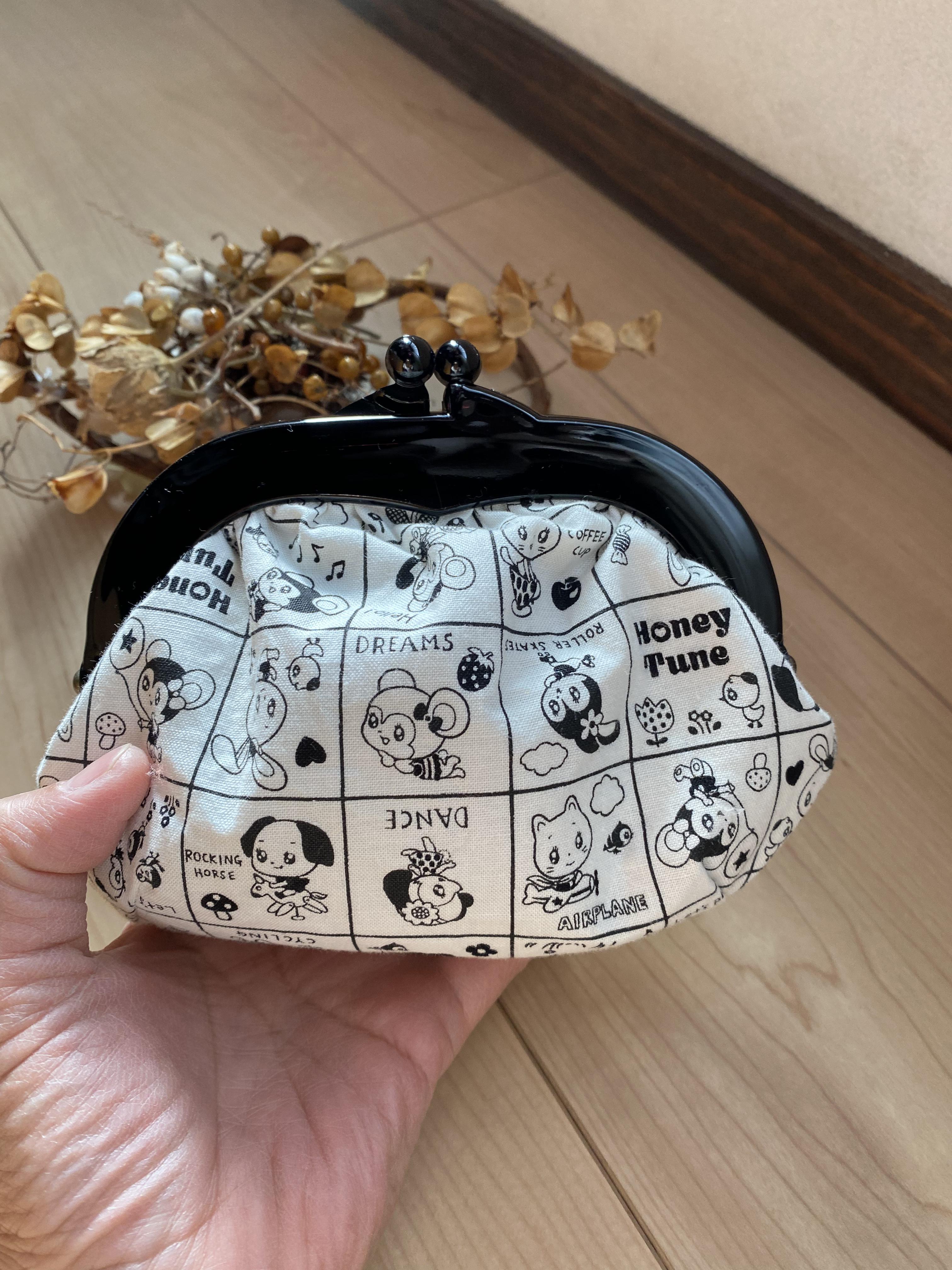 受注製作】プラフレーム ハニーチューン×黒 プラスチックがま口 タバコ  