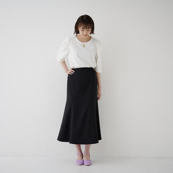 ﾓﾘﾉｶﾞｯｺｳ 美シルエットマーメイドスカート (ブラック) サイドゴムスカート 5枚目の画像