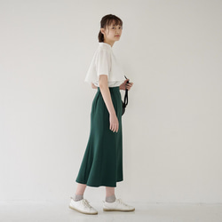 ﾓﾘﾉｶﾞｯｺｳ 美シルエットマーメイドスカート (ケリーグリーン) サイドゴムスカート 4枚目の画像