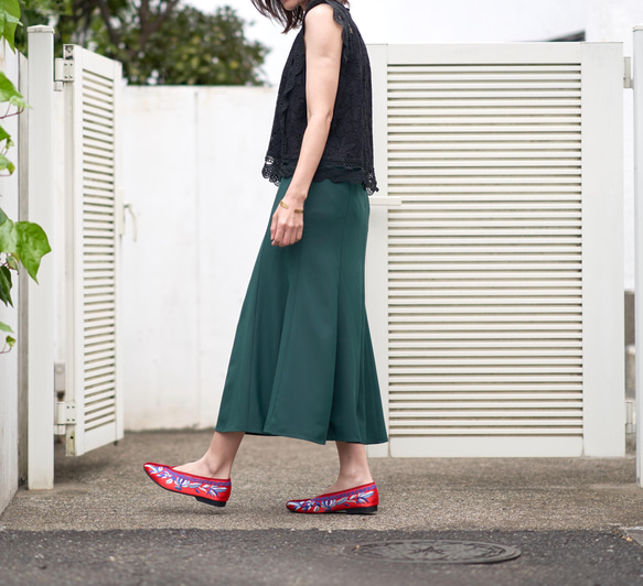 Morino Gakko 美剪影人魚裙 (Kelly Green) 側彈性裙 第7張的照片