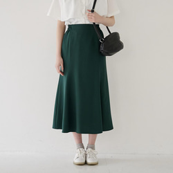 ﾓﾘﾉｶﾞｯｺｳ 美シルエットマーメイドスカート (ケリーグリーン) サイドゴムスカート 1枚目の画像