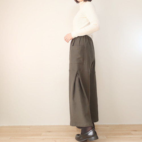 ふんわり天使のダブルガーゼ❣パンタロン風脇タックパンツ（ハーフ