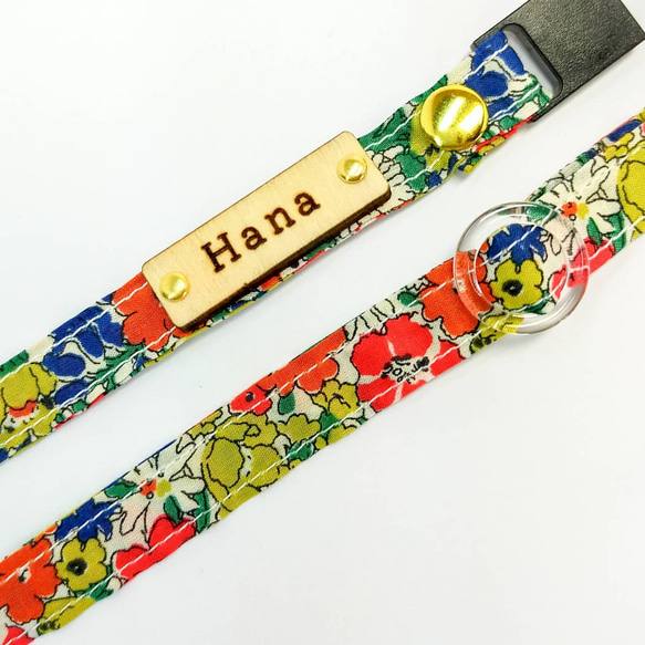 【Delilah Cavendish】3g Liberty Fabric Floral Cat Small Dog Collar 第5張的照片