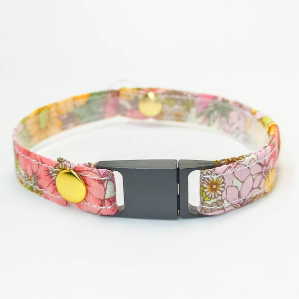 【凱萊花】輕質3g Liberty Fabric Floral Cat Small dog Collar Lost Tag Sa 第5張的照片