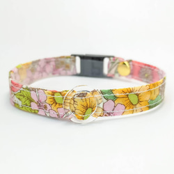 【凱萊花】輕質3g Liberty Fabric Floral Cat Small dog Collar Lost Tag Sa 第3張的照片