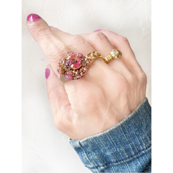粉紅色托帕石戒指天然石材戒指大寶石品質粉紅色托帕石珠戒指母親節禮物生日 第11張的照片