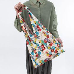 Azuma 手提包 - 日本花 - 100% 聚酯纖維 Azuma 包，帶長手柄，可用作環保袋 第10張的照片