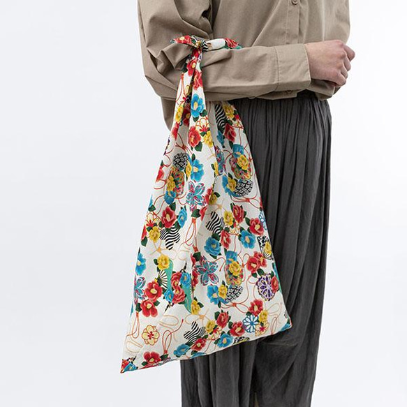 Azuma 手提包 - 日本花 - 100% 聚酯纖維 Azuma 包，帶長手柄，可用作環保袋 第6張的照片