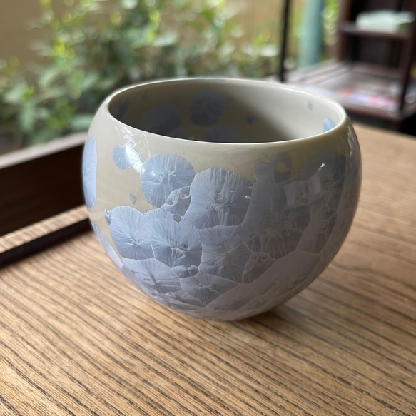 京焼・清水焼 花結晶 玉湯呑み(銀藤) 湯呑み 京焼・清水焼窯元