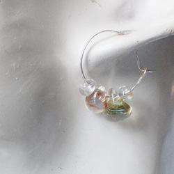 *sv925*Sea Life Glass Hoop Earrings☆槌目テクスチャー 6枚目の画像