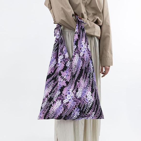 Azuma Tote ~京都紫藤~ 100%聚酯纖維 Azuma 長手柄包，也可用作環保袋 第10張的照片
