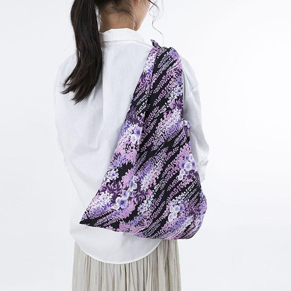 Azuma 手提包 -Kyoto Wisteria- 100% 聚酯纖維 Azuma 包，帶長手柄，可用作環保袋 第7張的照片