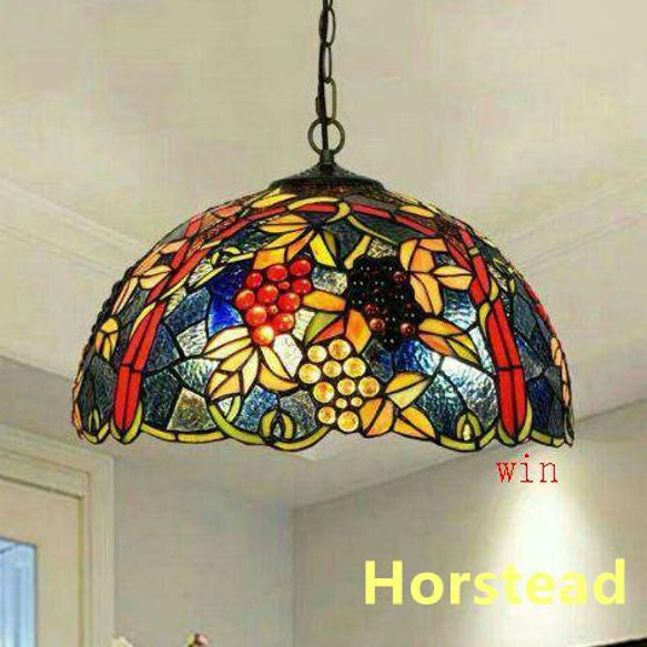 欧風 天井照明 クリエイティブ ステンドグラス ブルーハート