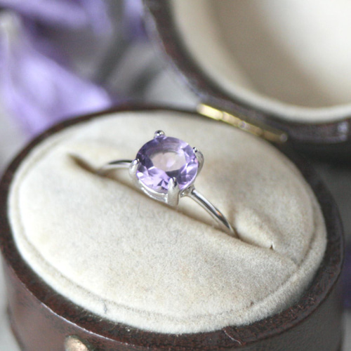 6mmアメジスト 大粒宝石質AAA天然石 リング 誕生日 母の日 クリスマス