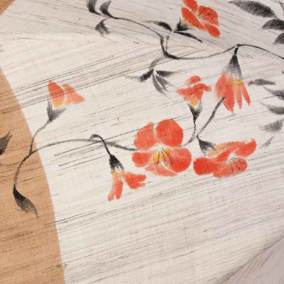 麻の日傘【ノウゼンカズラ】柿渋染め　手描き 麻の日傘【ノウゼンカズラ】柿渋染め　手描き 麻の日傘【ノウゼンカズラ】柿渋染め　手描き JSB1433959155(11000円)