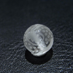 [beads177] サンドブラスト・ビーズ・水晶（龍）10mm 3個 2枚目の画像