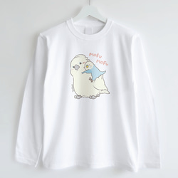 長袖Tシャツ（MOFU MOFU BIRD / タイハクオウムとセキセイインコ） 2枚目の画像