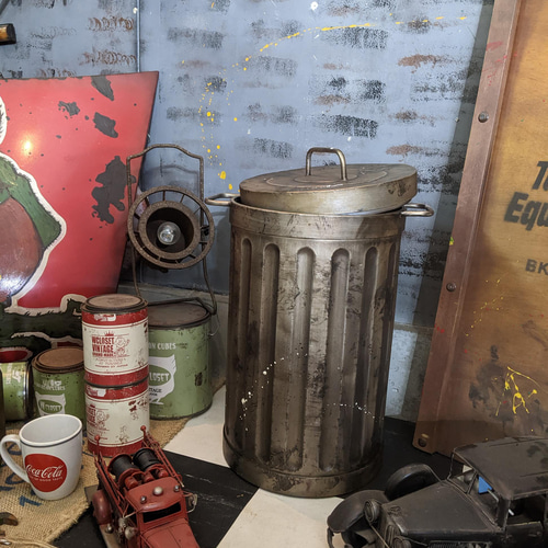 アメリカヴィンテージ ダストボックス ゴミ箱 ディスプレイ インダストリアル アメリカン レトロ インダストリアル ガベージボックス ゴミ箱