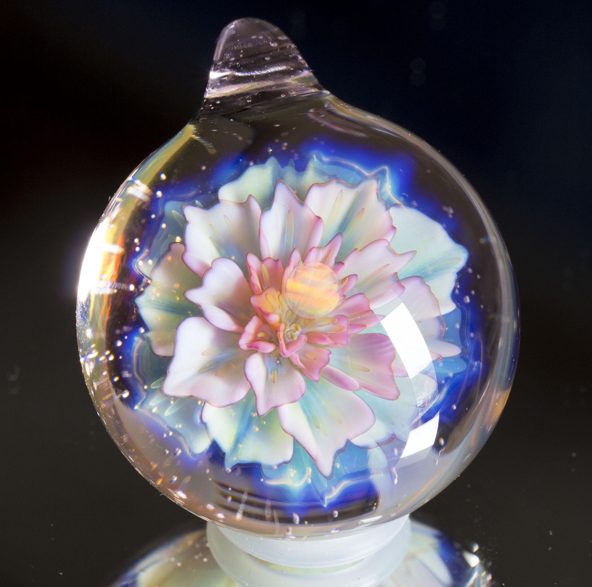 月の花 ガラスペンダント mf161