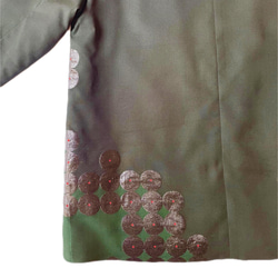 着物リメイク　ダークグリーンの春ジャケット 6枚目の画像