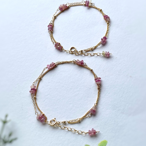 14kgf ピンクサファイアのブレスレット◝✩