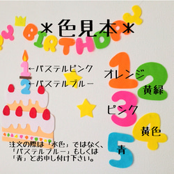 ゆかさま専用　フェルト　大きなケーキ　バースデーガーランド 誕生日飾り　ハーフバースデー　壁飾り　カラフル 2枚目の画像