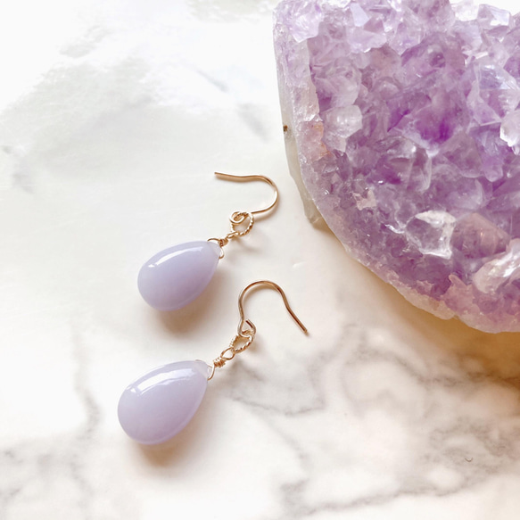 希少イットリウムフローライトのピアスチャーム＊