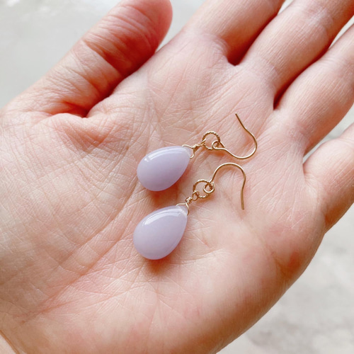 希少石】イットリウムフローライトの一粒ピアス ピアス（フック