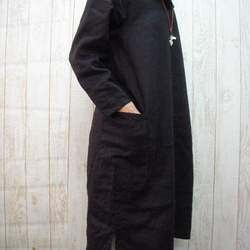 [From M to 5L/3 sizes] Linen 100% Sailor collar-style deformed c 第4張的照片