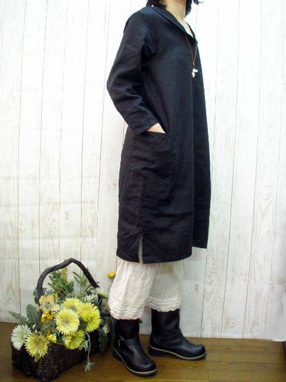 [From M to 5L/3 sizes] Linen 100% Sailor collar-style deformed c 第2張的照片