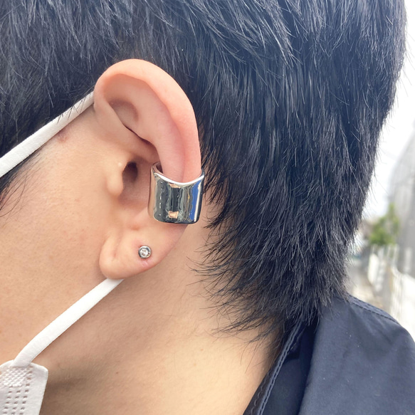 こなれ感をプラス！ステンレスワイドイヤーカフ~wave stainless wide ear cuff~ 5枚目の画像