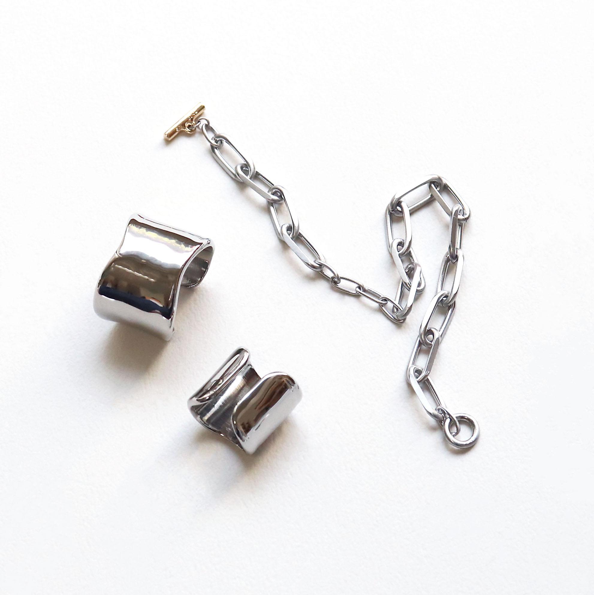 こなれ感をプラス！ステンレスワイドリング~wave stainless wide ring~（一部受注制作）