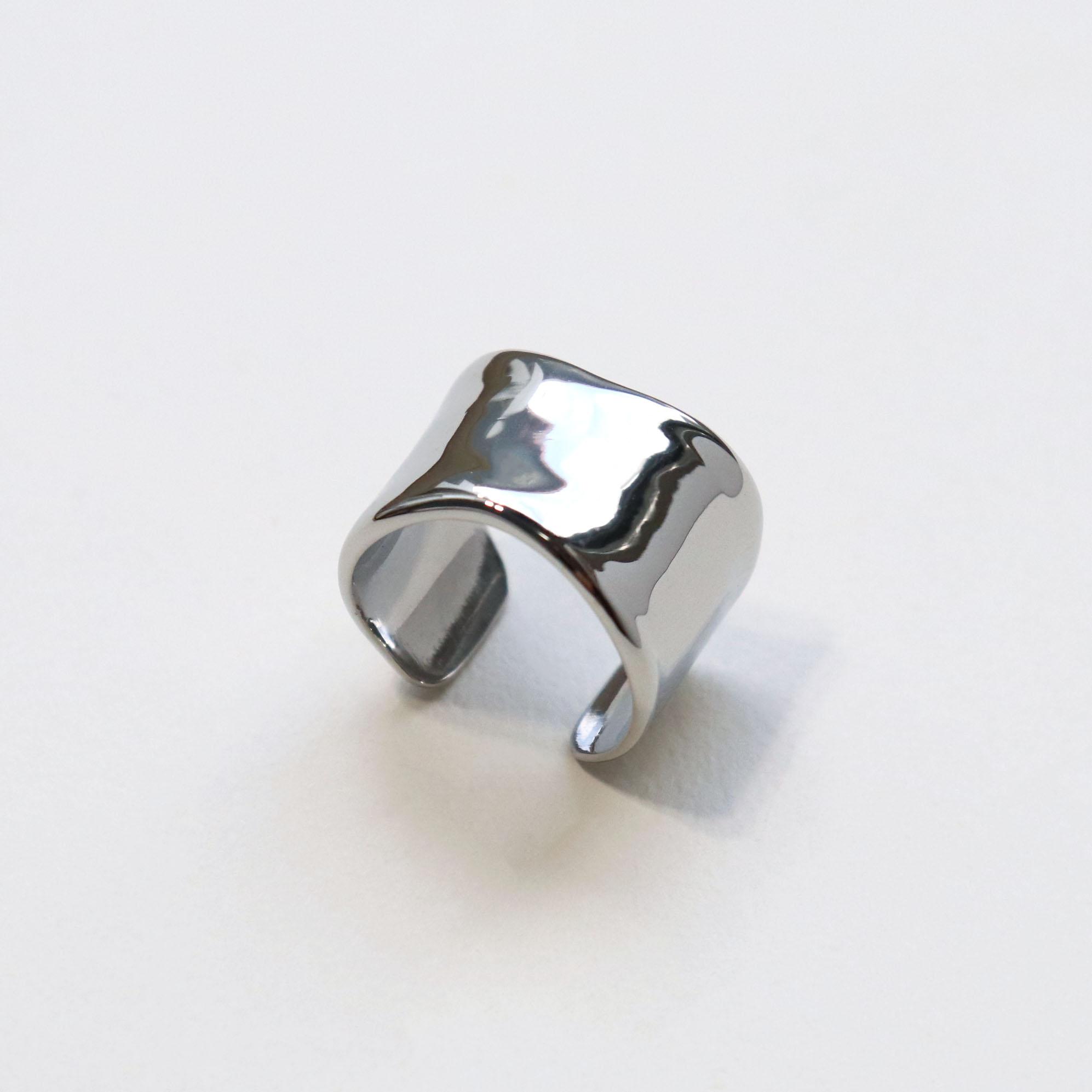 こなれ感をプラス！ステンレスワイドリング~wave stainless wide ring~（一部受注制作）