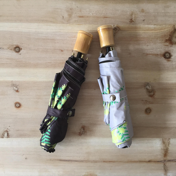 [預訂促銷] 竹製折疊傘 Mimosa UV 99.9% 遮雨遮陽傘傘 第4張的照片