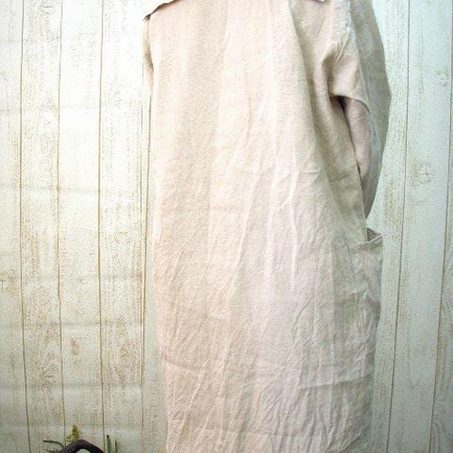 M～5L/3サイズ展開】リネン100％ セーラーカラー風の変形襟